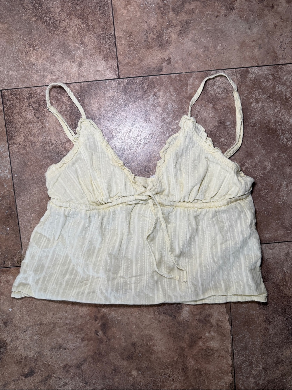 Cotton On Pale Yellow Tie-Front Cami